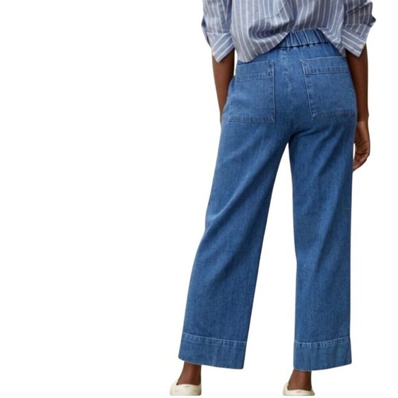 Everlane The Easy Jean Organic Cotton Elastic Waist Pockets Pull On Jeans Size 0 - Picture 4 of 10